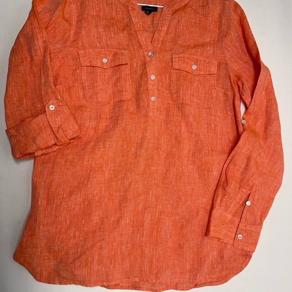 Talbots women tunic 100% linen size Small long sleeves - Picture 6 of 8